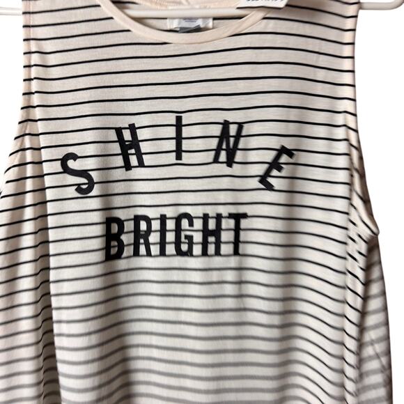 Old Navy Sleeveless Striped Tank Top with Shine Bright Print Sz L NWT - Picture 2 of 8